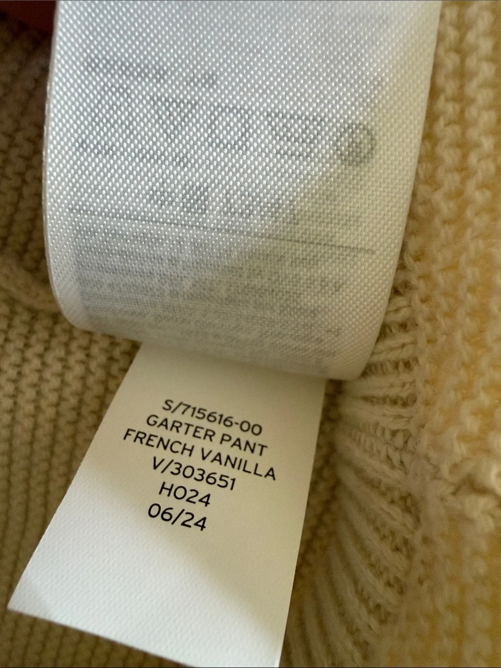 NWT Baby Gap Sweater Knit Garter Pants in French Vanilla 6-12 months